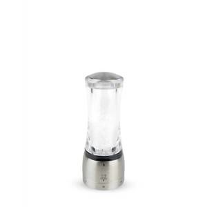 NEW PEUGEOT daman acrylic salt mill, 8" in clear/silver